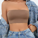 Wireless Strapless Bandeau Bra Seamless Stretch Non Padded Push Up Bralette