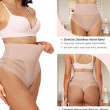 Women's Sexy Mid Waist Unique Lace Thong Body Shaper Seamless Girdle Panties