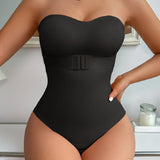 Women's Strapless Tummy Control One Piece Seamless Thong Shapewear Bodysuits