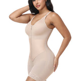 V Neck  Adjustable Strap Tummy Conrol  Zipper Bodysuit Shaper