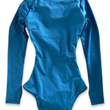 Sorelyne® Blue Long Sleeve Built In Shapewear Tummy Cotrol Girdle Swimsuit