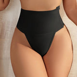 Shapewear Control Panties With Hook And Eye Closure And Thong Design