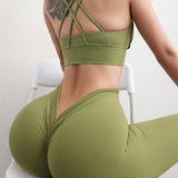 V-Back Scrunch Butt Yoga Pants High Waisted Buttery Soft Workout Leggings