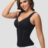 Sorelyne® Women's Boned Latex Zipper Corset Tummy Control Body Shaper Vest With Bra
