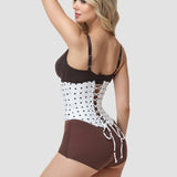 Polka Dot Lace-Up Back Hourglass Waist Corset