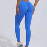 V-Back Scrunch Butt Lift Leggings High Waist Tummy Control Gym Yoga Pants