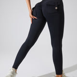 Peach Hip Fitness Leggings with Cargo Pockets