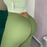 V-Back Scrunch Butt Yoga Pants High Waisted Buttery Soft Workout Leggings