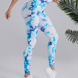 Seamless High Stretchy Tie Dye Scrunch Butt Lifting Wideband Waist Yoga Pants