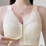 Anti-sagging Thin Minimizer Bras Full Cup Front Buckle Adjustable Wireless Lace Bra