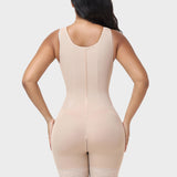 V Neck Front Zip Tummy Control Full Body Shapewear