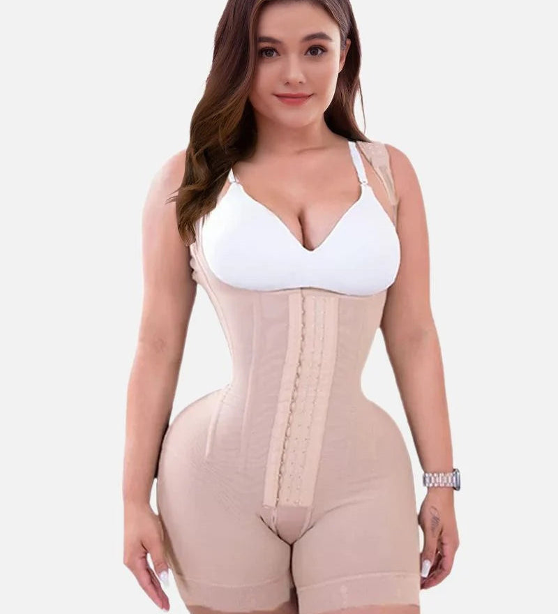 Sorelyne® Firm Compression Tummy Control Shapewear Adjustable Bodysuit Hook and Eye Closure