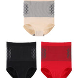 Women's Magnetic Therapy Warm Uterus Panties Seamless High Waist Abdomen Control Briefs