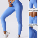 Sculpting V-Back Ruched Leggings Peach Butt Lifting Yoga Pants