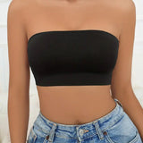 Wireless Strapless Bandeau Bra Seamless Stretch Non Padded Push Up Bralette