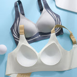 Seamless Contrast Color Wireless Soft Anti-sagging Push Up Sleep Bra