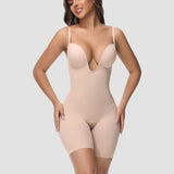 Sorelyne® Women's U Plunge Strapless Tummy Control Bodysuit Low Back Built In Bra Shapewear