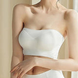 Invisible Strapless Double Side Buckle Bra Non-slip Lace Edge Bandeau Bralette