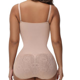 Sorelyne® Sexy Seamless Jacquard Bodysuit Tummy Control Spaghetti Strap Shapewear