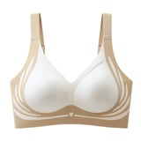 Seamless Contrast Color Wireless Soft Anti-sagging Push Up Sleep Bra
