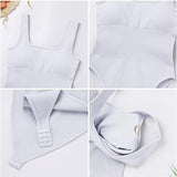 Women's Shapewear Bodysuits Sexy Ribbed Sleeveless Square Neck Tank Tops