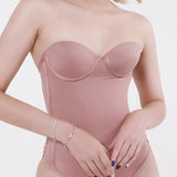 Sorelyne® Sexy Back Lace-up Thong Seamless Skinny Bodysuit
