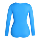 Sorelyne® Blue Long Sleeve Built In Shapewear Tummy Cotrol Girdle Swimsuit