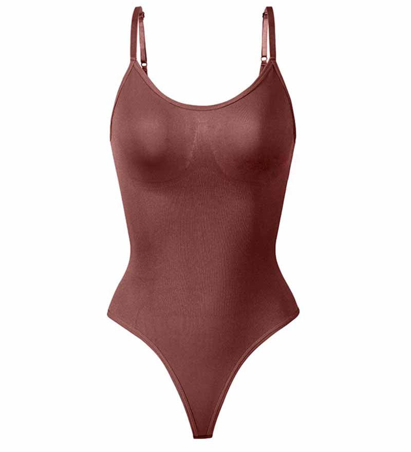 Seamless Round Neck Tummy Control Thong Tank Top Body Shaper Bodysuits