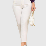 Women's Tailored Pleat High Waist Side Pocket 9-point Pants