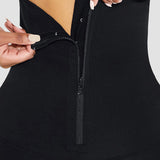 High Waist Trainer 2-In-1 Zipper Leggings Slim Fit Tummy Control Gym Pants