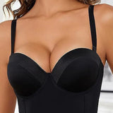 Non-Slip Strapless Bra for Women with Low Back and Long Multi-way Push-up Bra