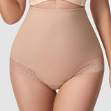 Lace Trim Tummy Control Shaping Shorts Sexy Thong Body Shaper Underwear