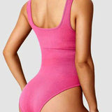 Women's Shapewear Bodysuits Sexy Ribbed Sleeveless Square Neck Tank Tops