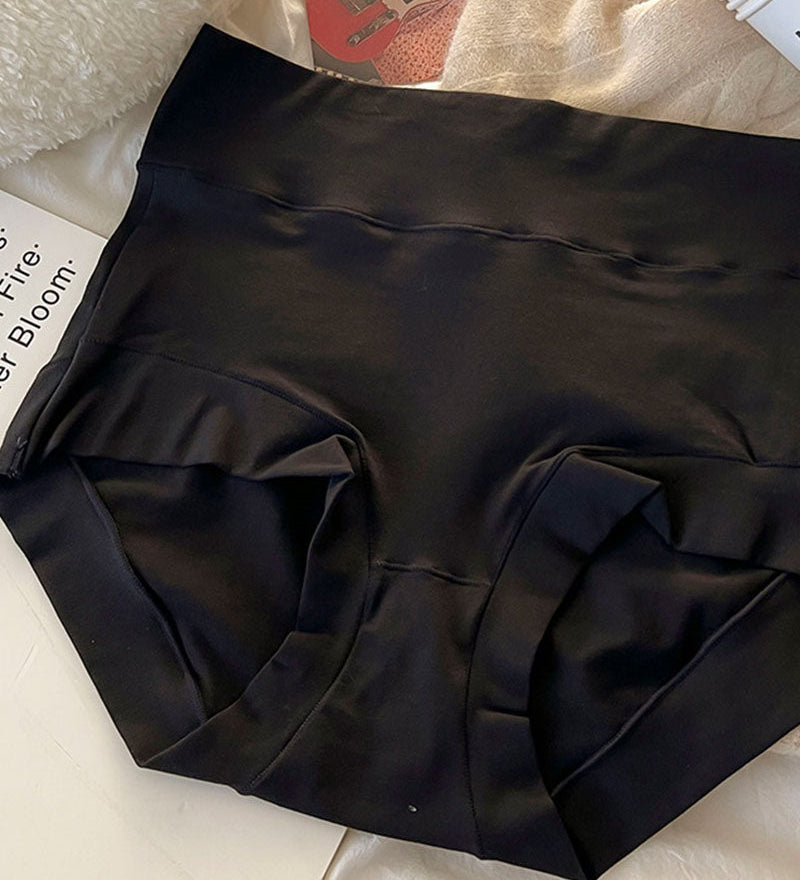 Women's Long Staple Cotton Solid Briefs High Waist Tummy Control Underwear