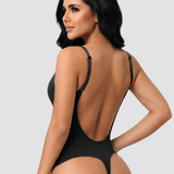 Seamless Deep Open Back  Adjustable Strap Tummy Control Thong Shapewear Bodysuit