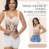Women's Leopard Print Vest Tummy Control Waist Trainer With Bra