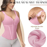 Sorelyne® Women's Boned Latex Zipper Corset Tummy Control Body Shaper Vest With Bra