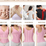 Sorelyne® Women's Boned Latex Zipper Corset Tummy Control Body Shaper Vest With Bra