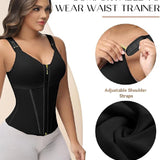 Sorelyne® Women's Boned Latex Zipper Corset Tummy Control Body Shaper Vest With Bra