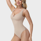 U Neck Seamless Tummy Control Sleeveless Thong Bodysuit