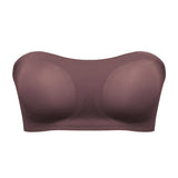 Comfy Push-Up Bandeau Bra Strapless Non-Slip Silicone Cross Side Buckle Bra