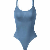Seamless Round Neck Tummy Control Thong Tank Top Body Shaper Bodysuits