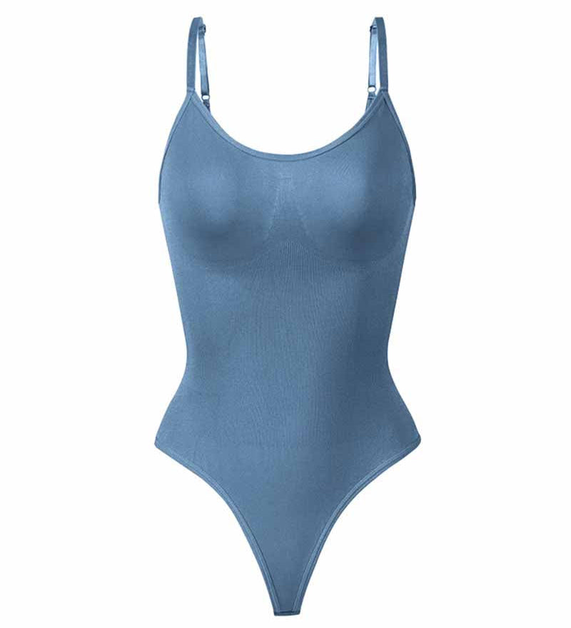 Seamless Round Neck Tummy Control Thong Tank Top Body Shaper Bodysuits