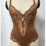 Sculpting One Piece Lace Shapewear Bodysuits