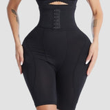 Hourglass Buckle Closure Waist Cincher BBL Shapewear Shorts With Sponge Pads