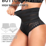 Splicing Lace Hollow High Waist Shapewear Panty Butt Lifter Slimming Thong