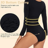 Seamless Crew Neck Long Sleeve Corset Bodysuit Tops Stretch Triangle Jumpsuit