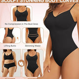 Seamless Round Neck Tummy Control Thong Tank Top Body Shaper Bodysuits