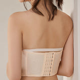 Front And Back Closure Strapless Push-up 7 Row Buckles Bra Non-slip Lace Brassiere