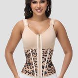 Sorelyne® Women's Boned Latex Zipper Corset Tummy Control Body Shaper Vest With Bra
